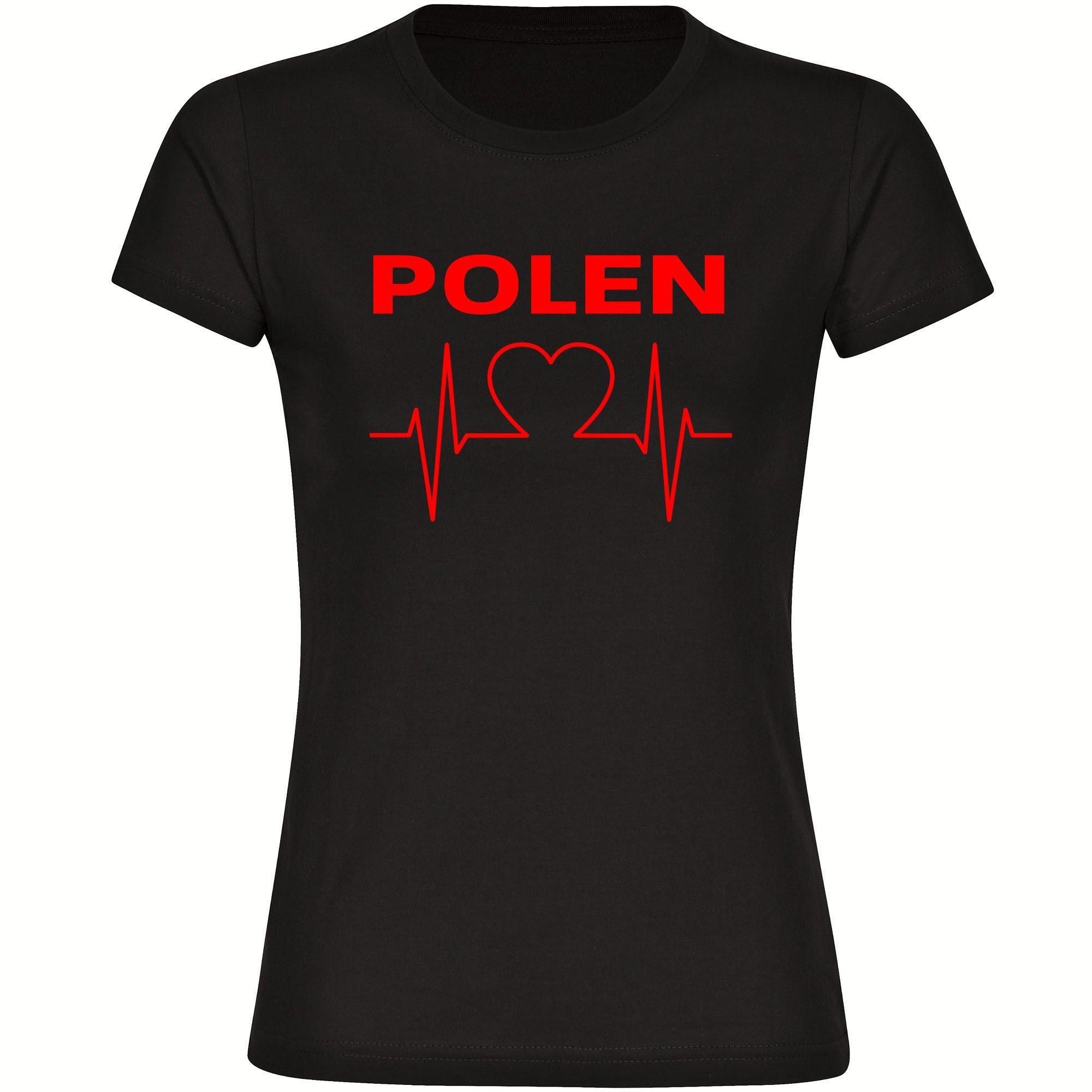 multifanshop T-Shirt Damen Polen - Herzschlag - Frauen