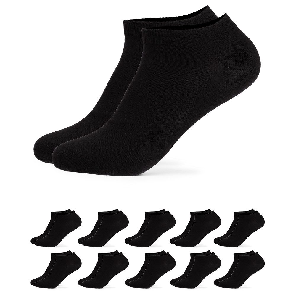 Sneakersocken Damen & Herren 100% Baumwolle Sneaker Socken 10er Pack (Modell: Manu)