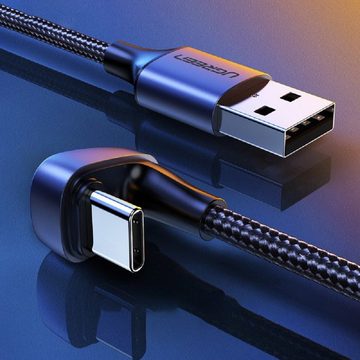 UGREEN Nylon-Winkelkabel USB-Kabel - USB Typ C 1 m 3 A 18 W Quick Charge Smartphone-Ladegerät