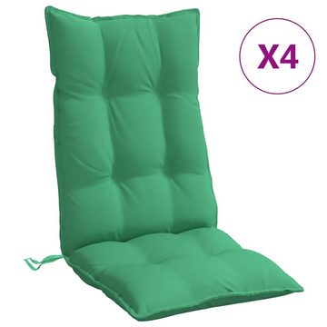 vidaXL Sitzauflage Hochlehner-Auflagen 4 Stk. Grün Oxford-Gewebe, (4 St)