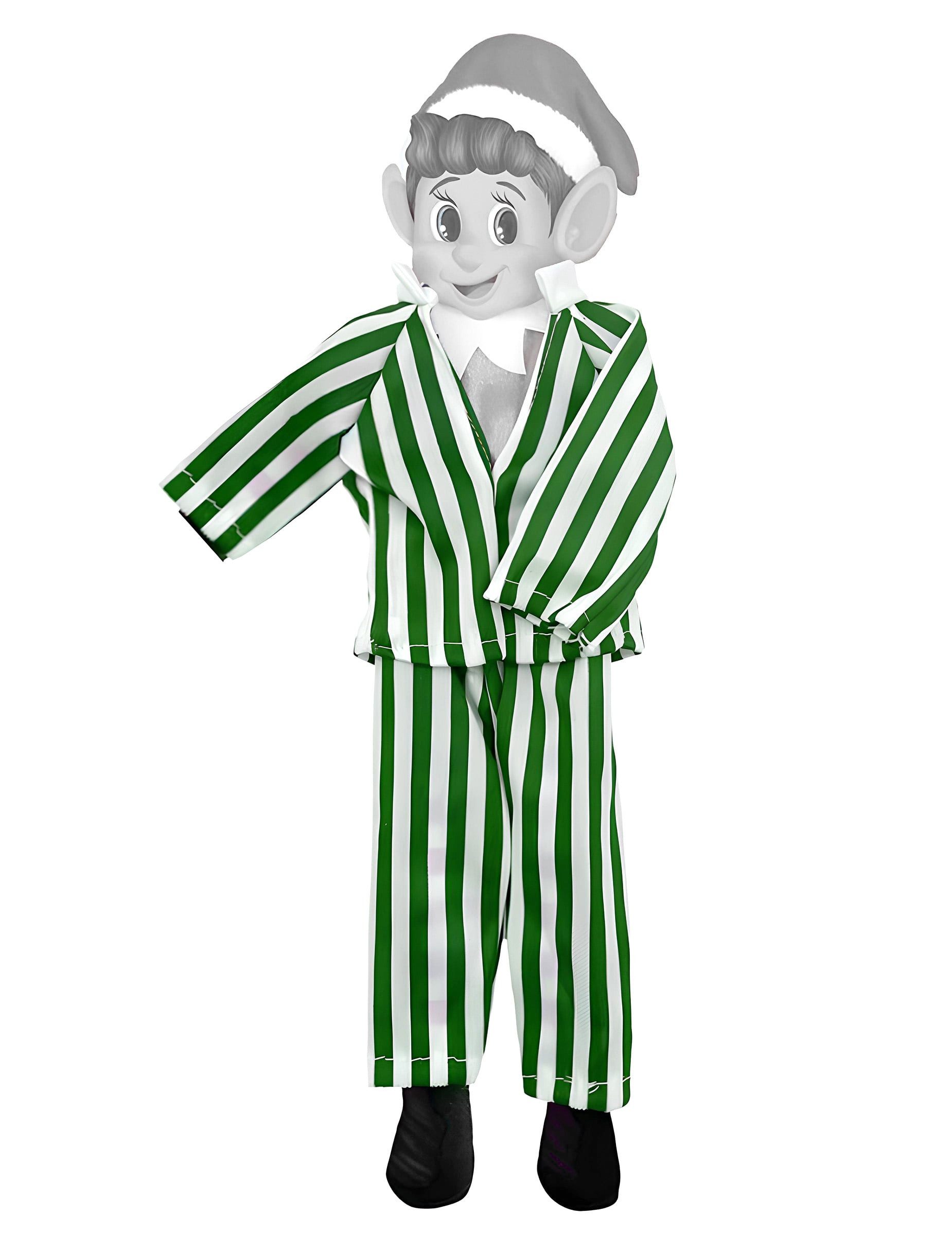 CHAKS Kostüm Grüner Pyjama für Wichtel Puppe Elf zwei teiliges Nacht Outfit