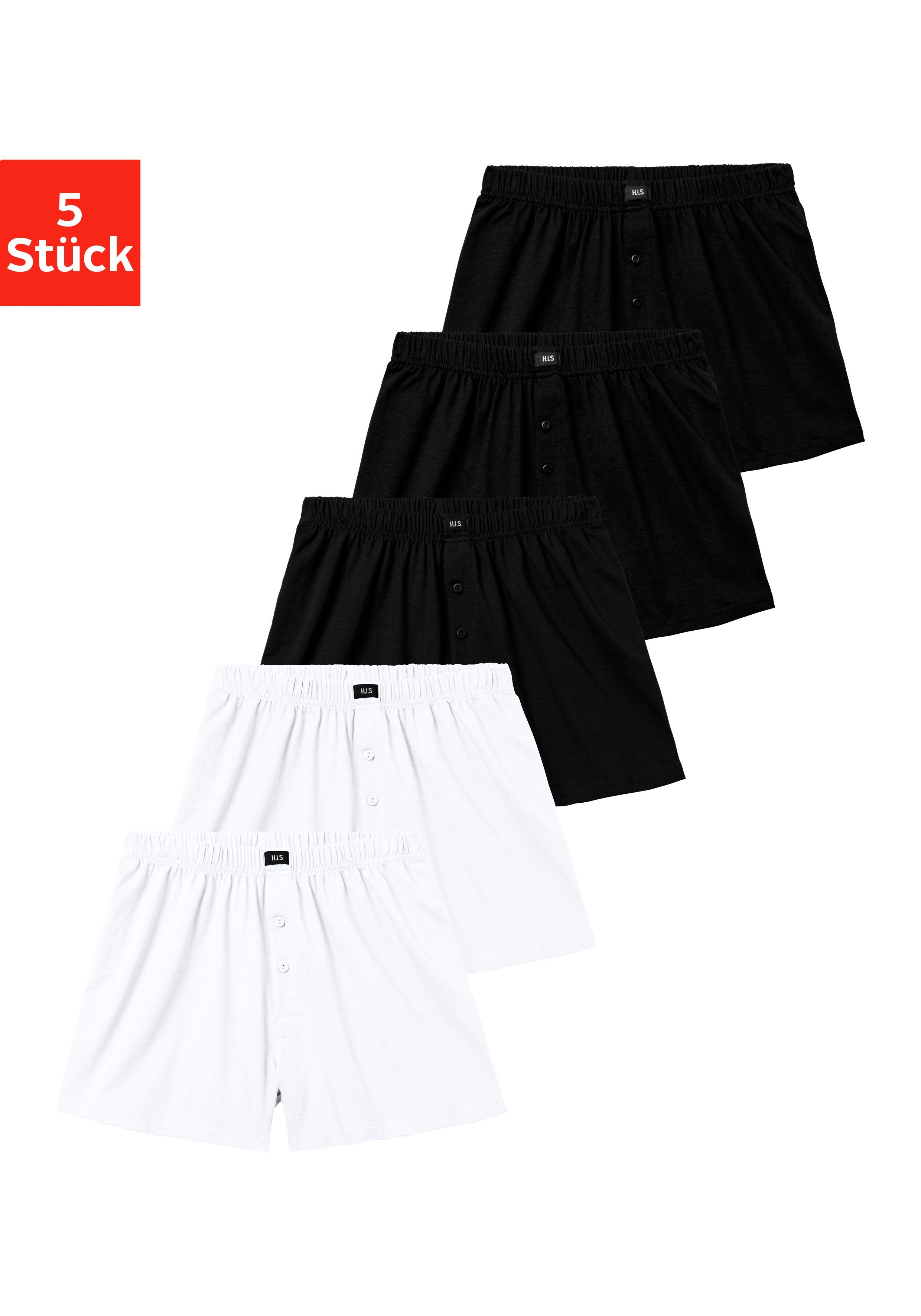 H.I.S Weiter Boxer "Herren Boxer", (Packung, 5 St.), weite Passform, Komfor günstig online kaufen