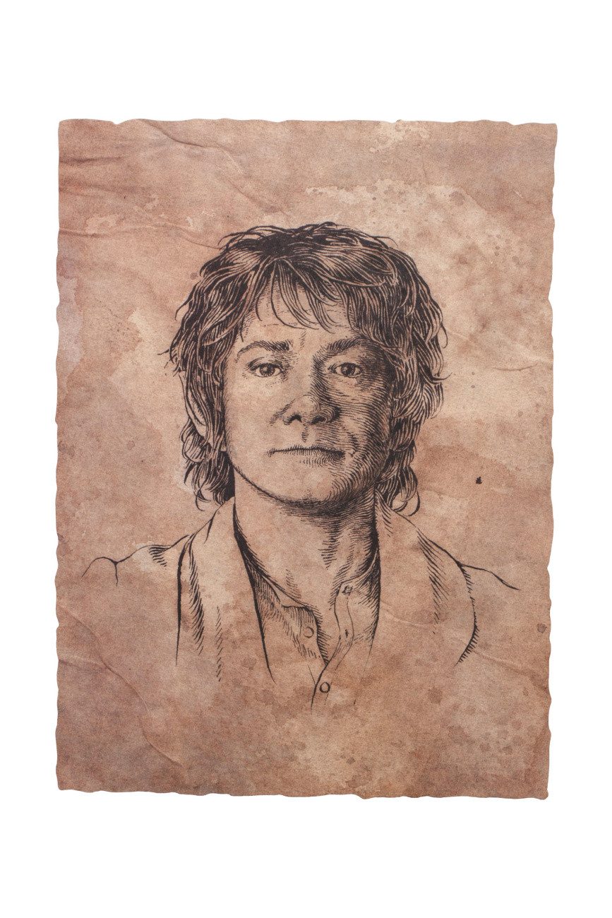 Weta Workshop Poster Der Hobbit Kunstdruck Portrait of Bilbo Baggins 21 x 28 cm