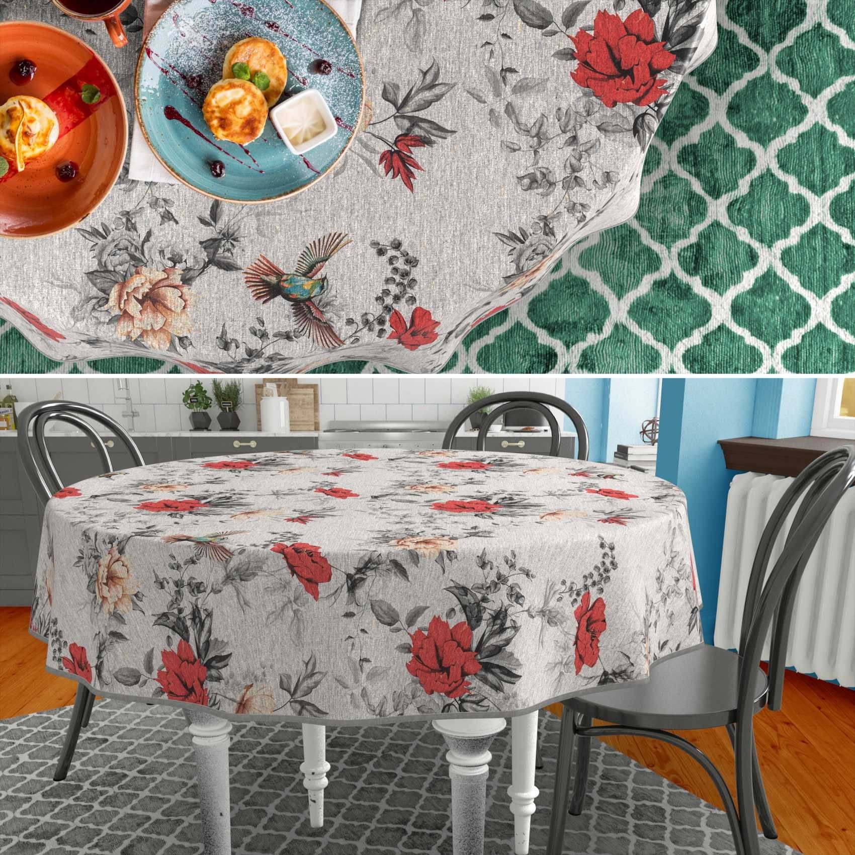 ANRO Tischdecke aus Stoff mit Blumen Pflanzen wasserabweisend Tischtuch Tis günstig online kaufen