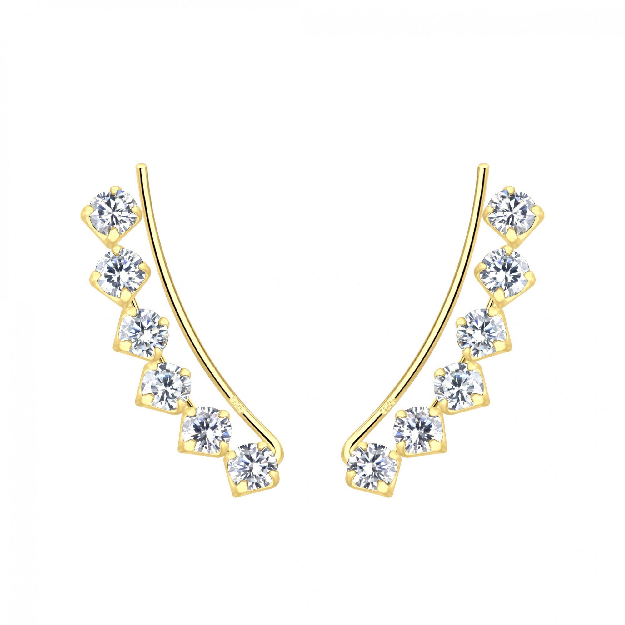 ALEXANDER YORK Paar Ohrhaken Ear Climber ZIRKONIA in Gold, 2-tlg., 925 Ster günstig online kaufen