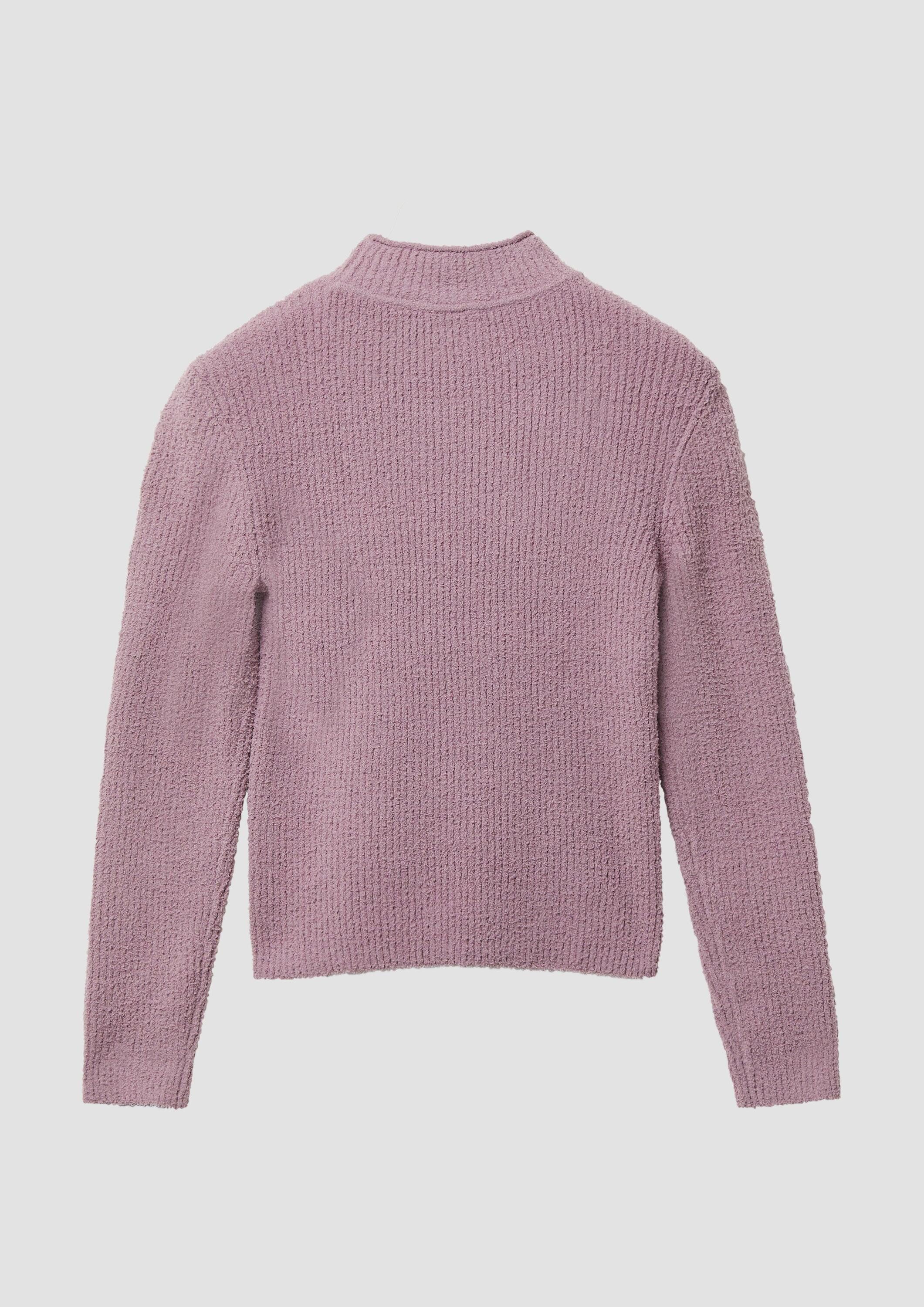 s.Oliver Longpullover Strickpullover Strickpullover im Slim Fit mit Stehkragen