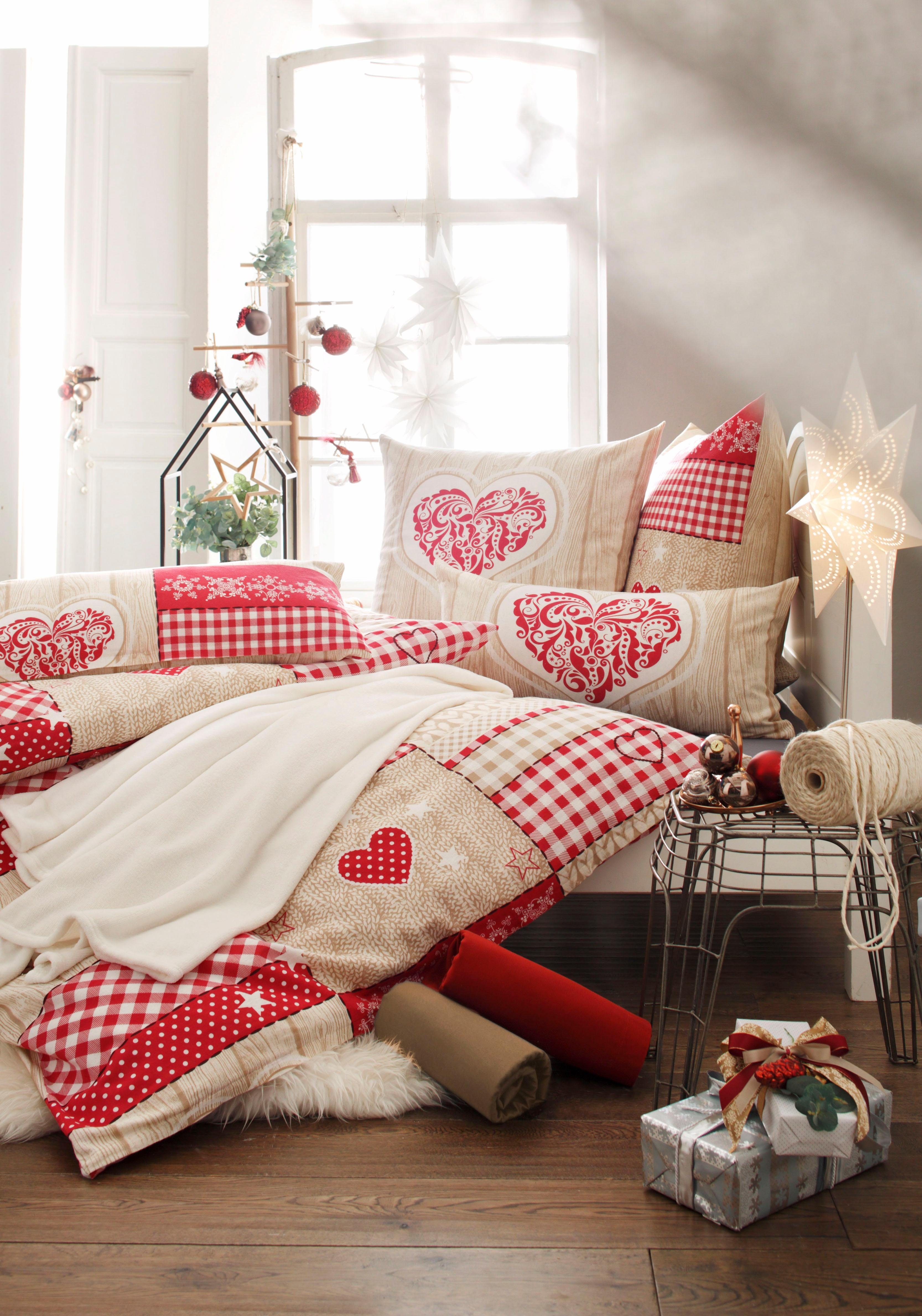 my home Bettwäsche Janina in Gr. 135x200 oder 155x220 cm, Biber, 2 teilig, günstig online kaufen