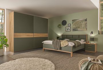 Schlafkontor Bett Romano, 180x200 cm, Doppelbett in Dunkelgrün