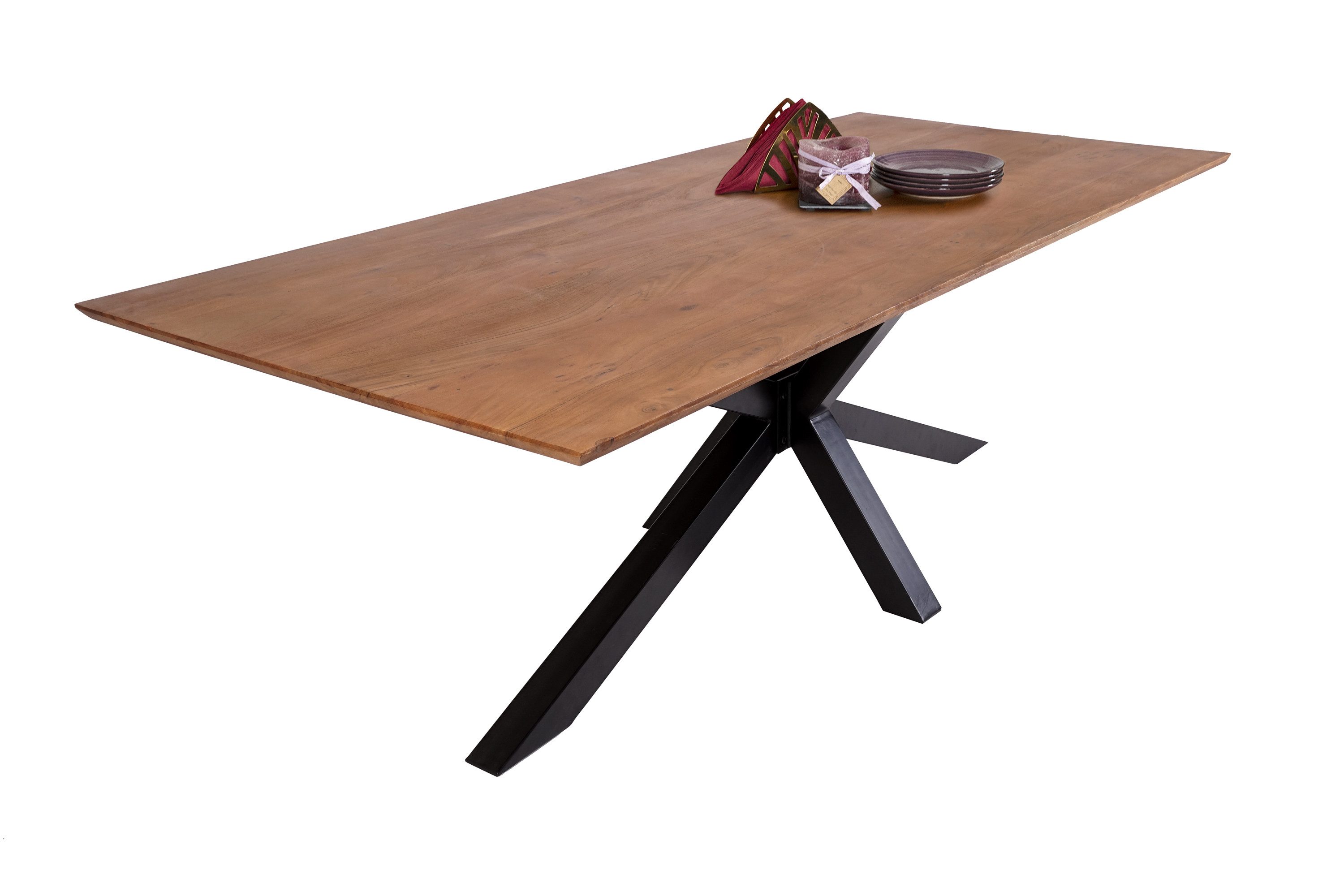 Loreno® Esstisch Abby, Akazienholz, Schweizer Kante, günstig online kaufen