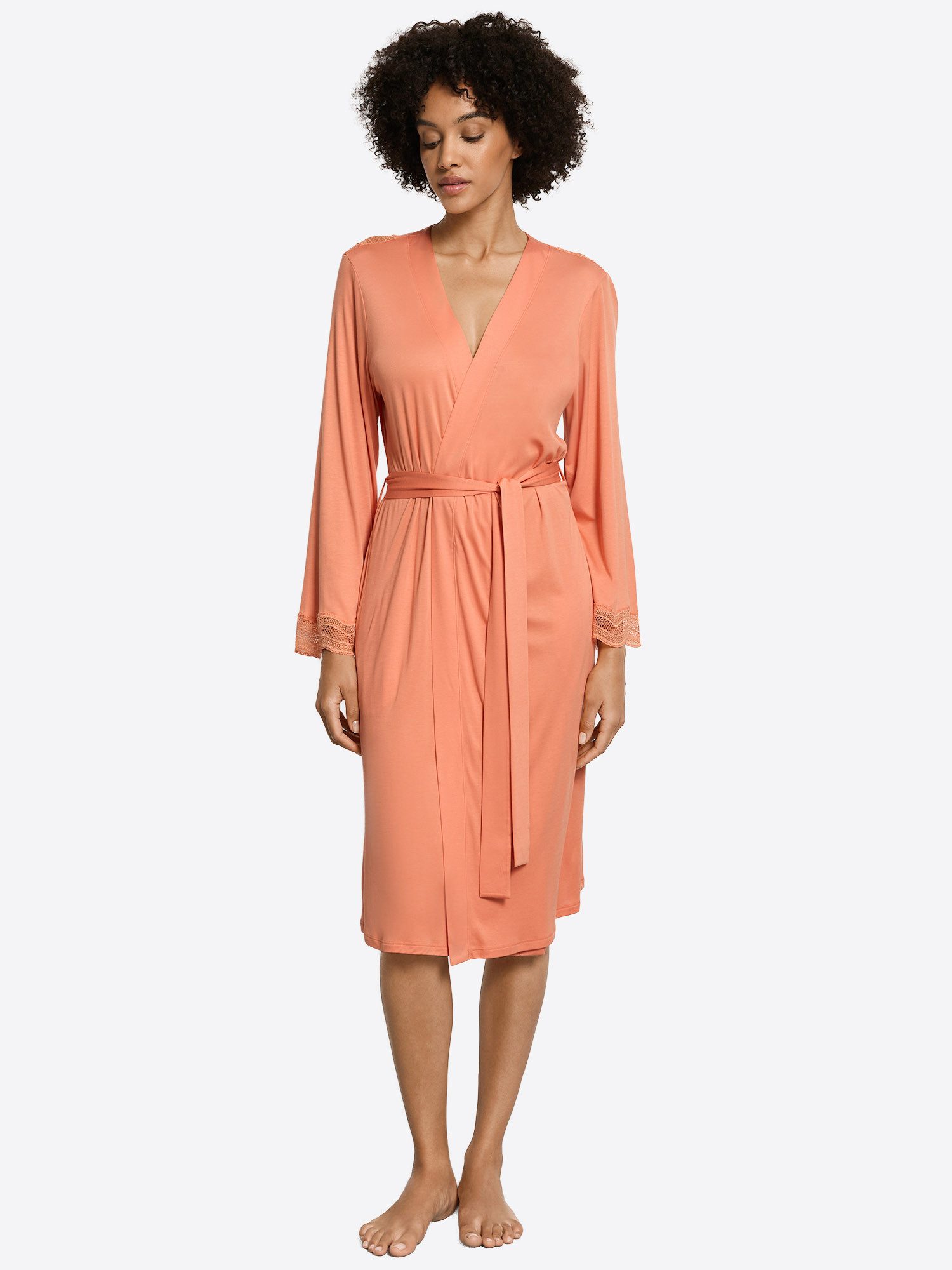 Hanro Bademantel Cira Nightwear, Morgenmantel, Kapuzenmantel, Saunamantel