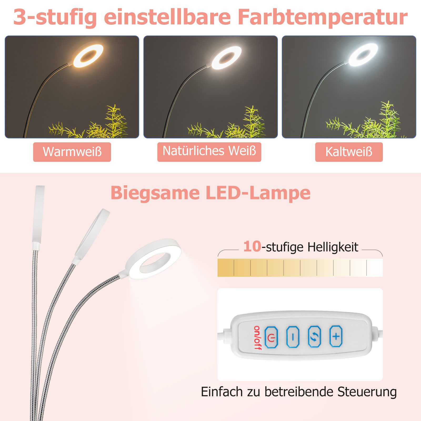 COSTWAY Maniküre-Pediküre-Set, Maniküretisch klappbar mit LED