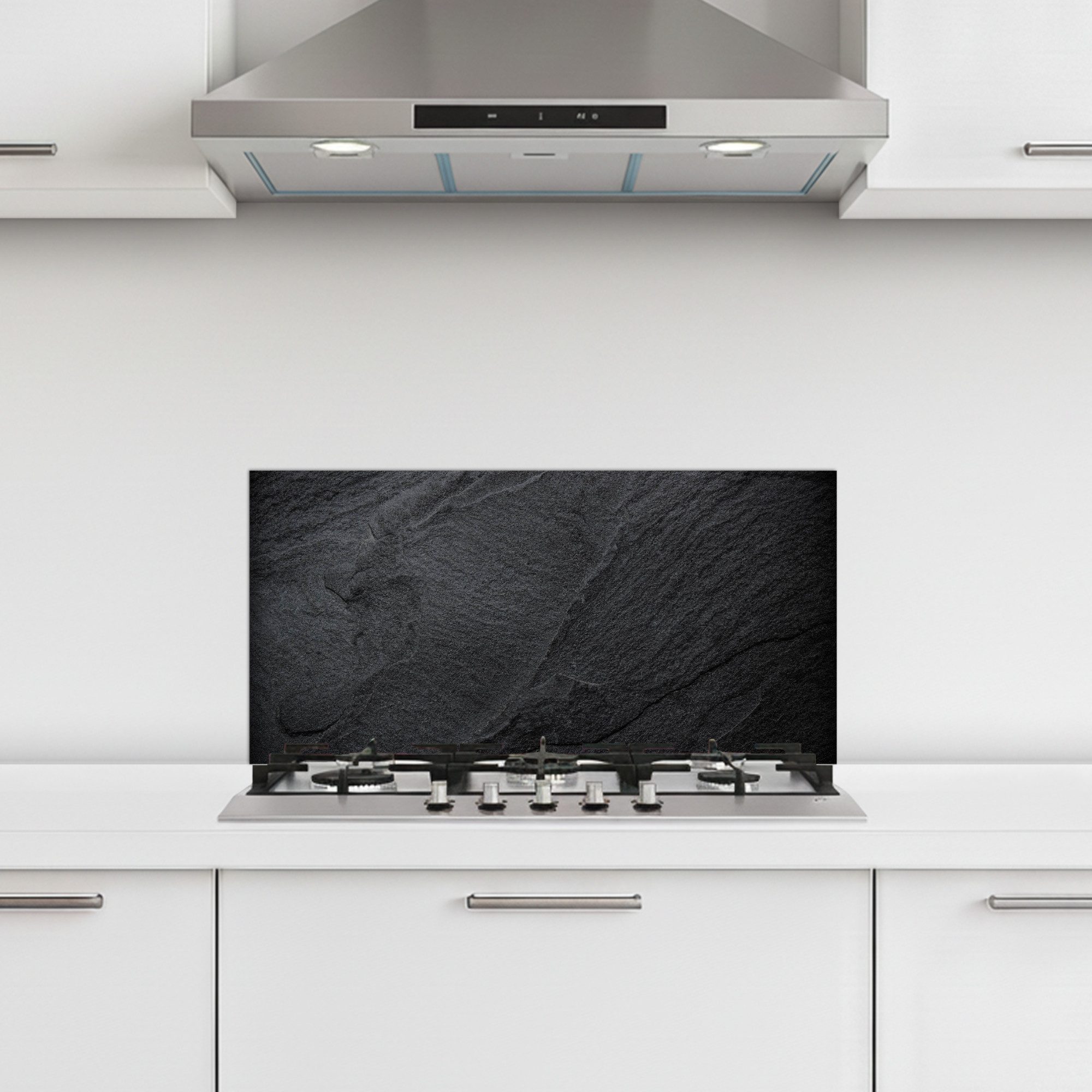 KitchenYeah Küchenrückwand selbstklebend Beton - Schwarz - Industriell, (1-tlg), Küchenrückwand, Spritzschutz, Kitchen, 60x30 cm