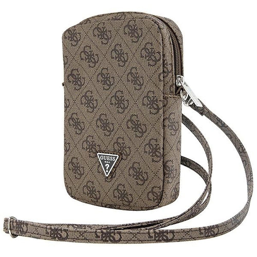 Guess Handytasche Umhängetasche Smartphonetasche Schultertasche (Spar-Set, 1-tlg., 19 x 12 x 4 cm elegant), Reißverschluss, verstellbarer Riemen, 4G-Logo