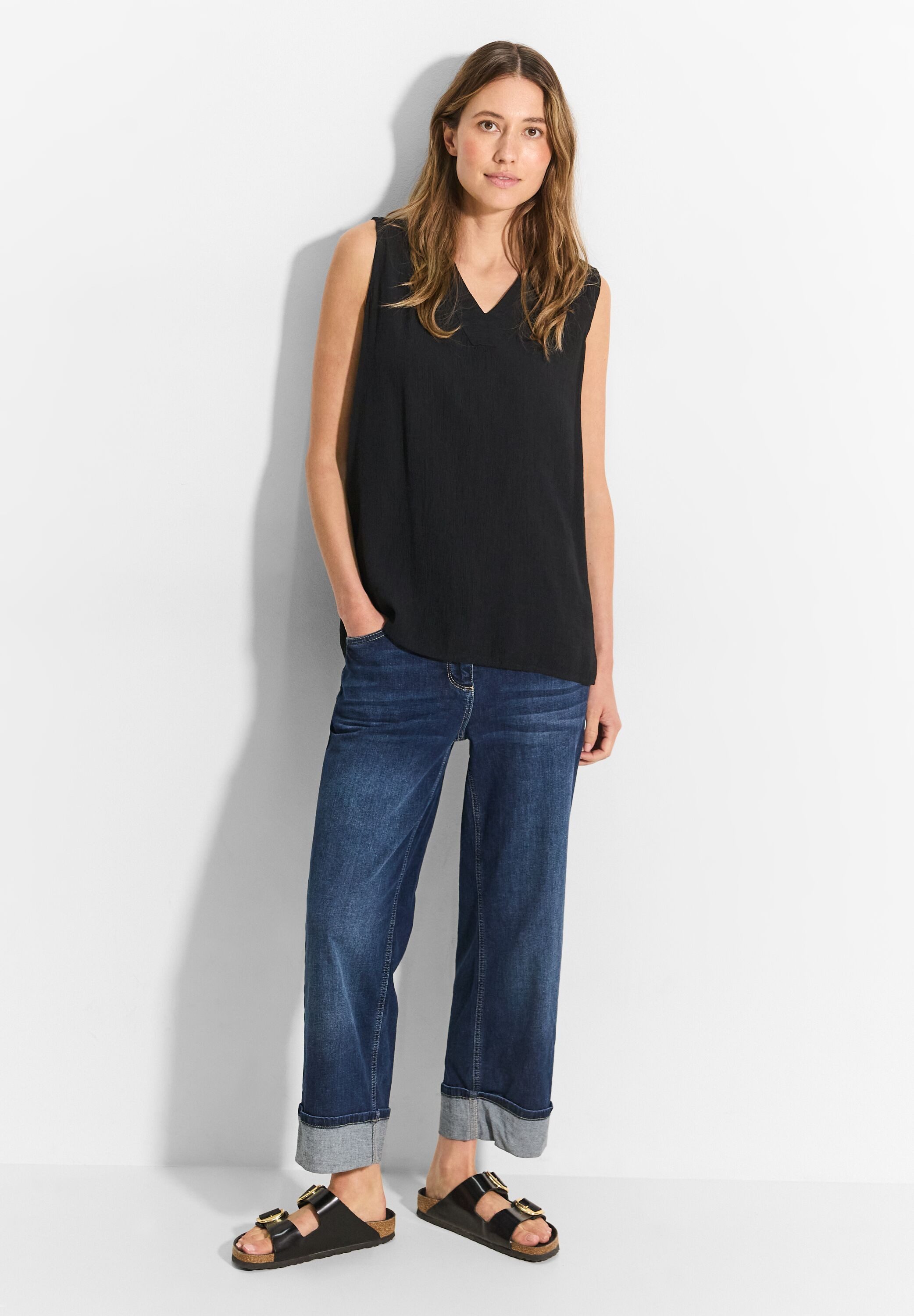 CECIL Blusentop aus softem Materialmix