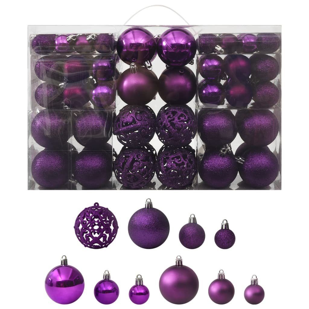 vidaXL Christbaumschmuck 100-tlg. Weihnachtskugel-Set Lila (100-tlg)