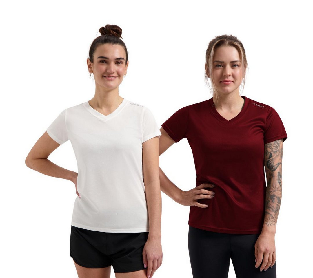 Rogelli Funktionsshirt Laufshirt Damen Atmungsaktives Kurzarmshirt 2er-Pack