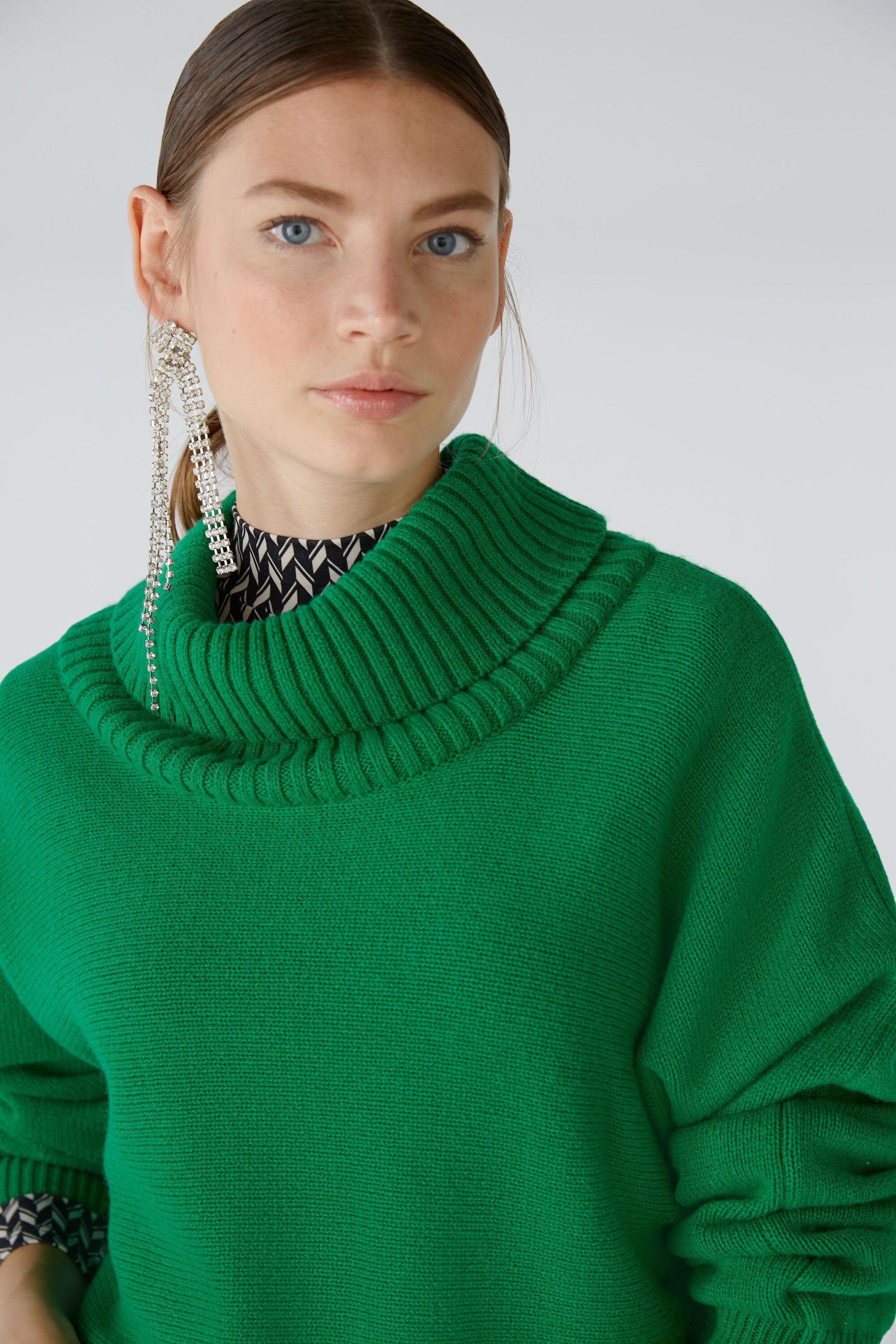 Wollmischung Oui Strickpullover green Pullover