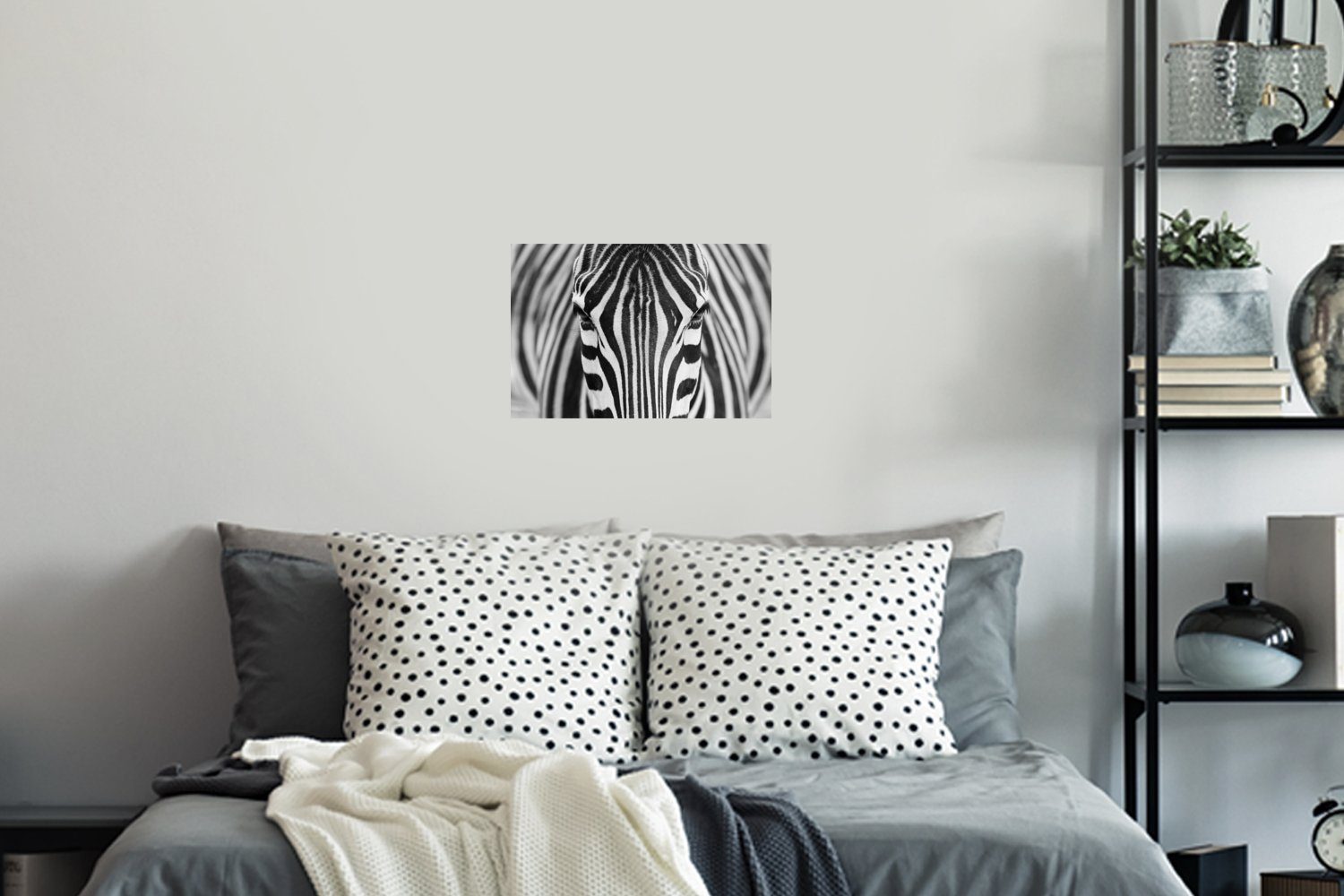 MuchoWow Wandsticker Zebra - Tiere Wohnzimmer, Schlafzimmer Wandaufkleber, - St), (1 Schwarz weiß Wandtattoo, Selbstklebend, - und Porträt