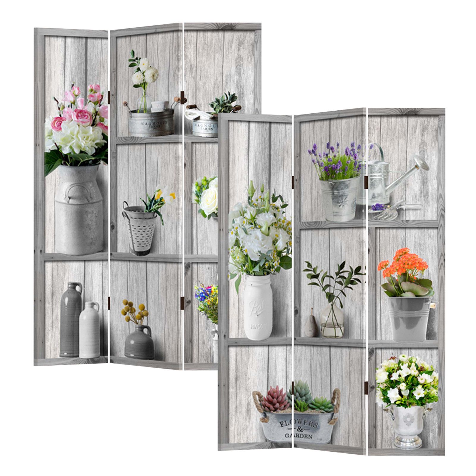 HTI-Living Paravent Paravent Flora (Stück, 1 St., 1 Paravent), Raumteiler Sichtschutz Trennwand