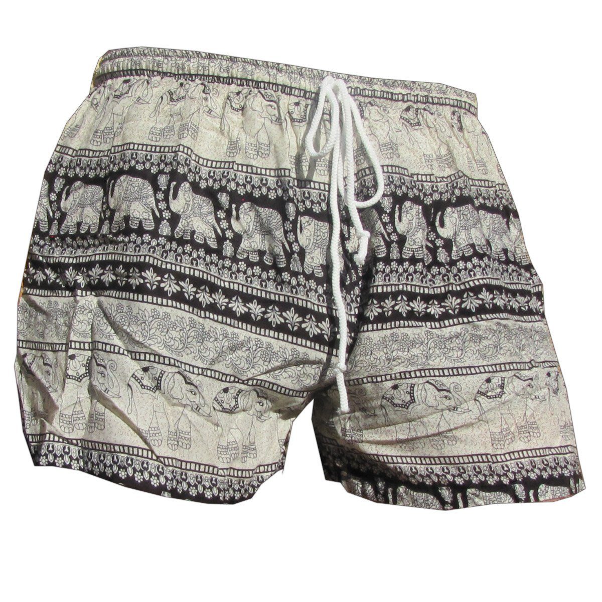 PANASIAM Strandshorts Damen Шорты Elephant für Strand Yoga oder Meditation farbecht und angenehm zu Tragen Relaxshorts Damenshorts kurze Sporthose