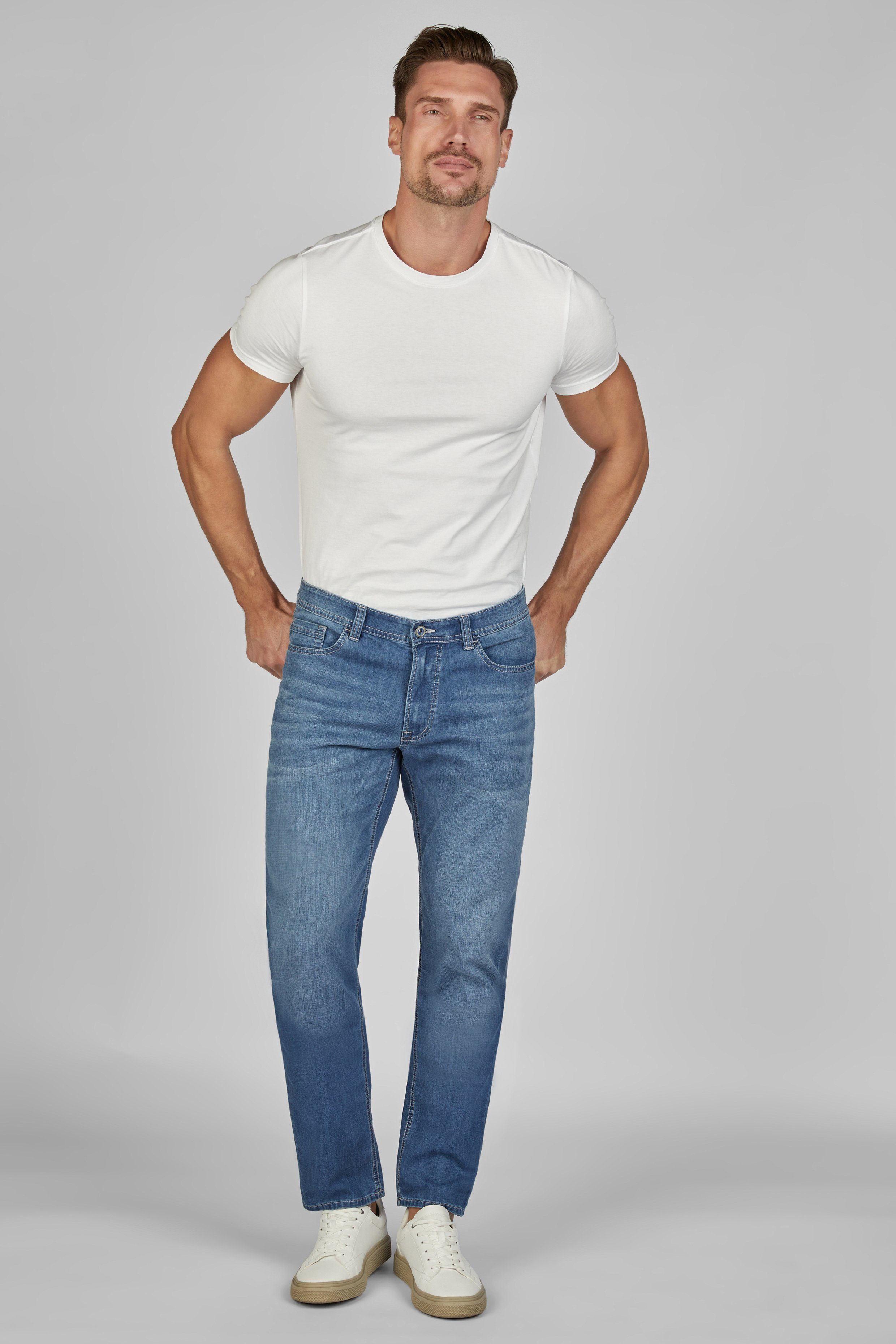 Hattric 5-Pocket-Jeans Hattric Herren 5-Pocket-Jeans Hunter Summer Denim bleached