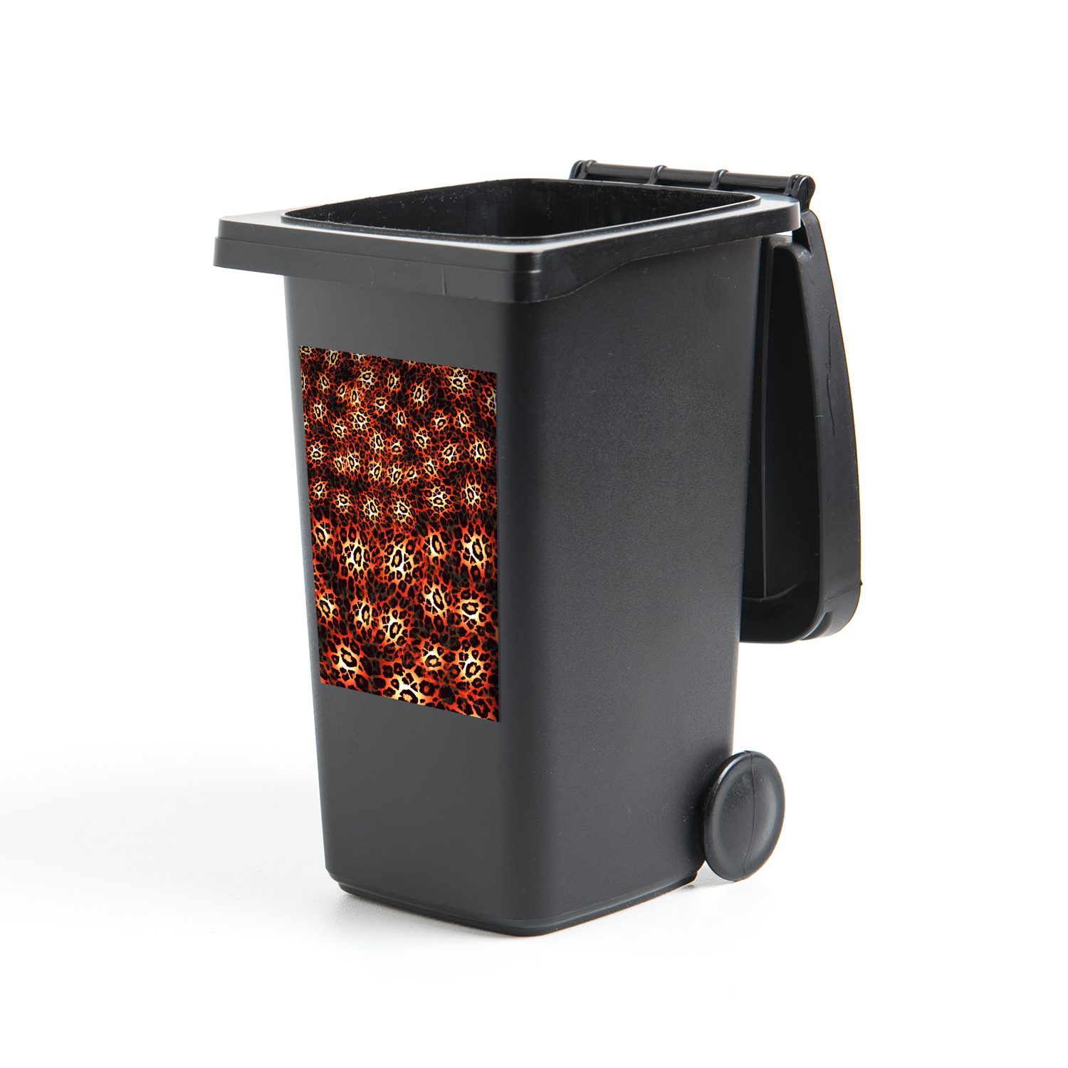 MuchoWow Wandsticker Leopard - Muster - Rot (1 St), Mülleimer-aufkleber, Mülltonne, Sticker, Container, Abfalbehälter