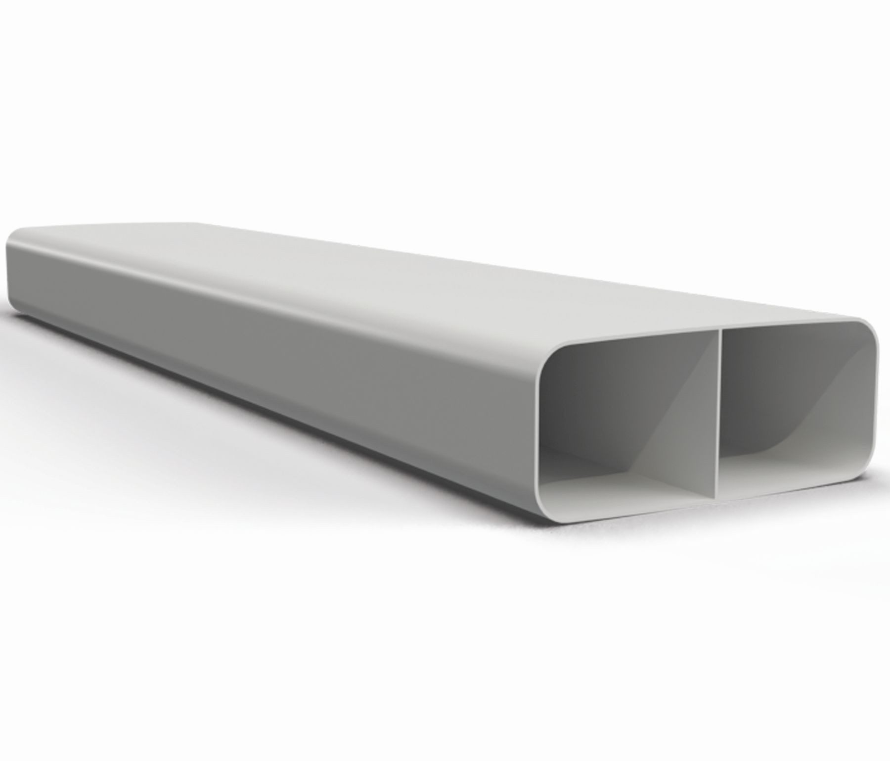 Wallair Montagezubehör Dunstabzugshaube Flachkanal 222x89mm Lüftungrohr 100cm ohne Muffe mit Steg Vierkantrohr (1 St)