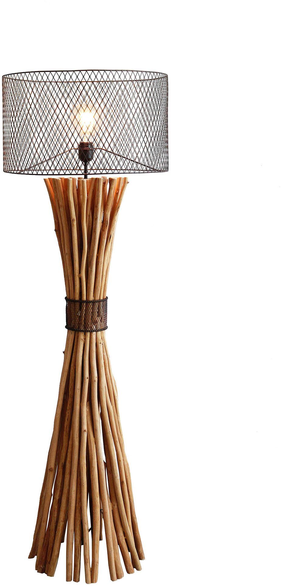 SalesFever Stehlampe Bailee, ohne Leuchtmittel, handgefertigt, Schirm im Rost-Look