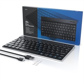CSL Wireless-Tastatur (Ultra Slim Bluetooth Tastatur im Aluminium Gehäuse - Deutsches Tastatur-Layout / BT 3.0)