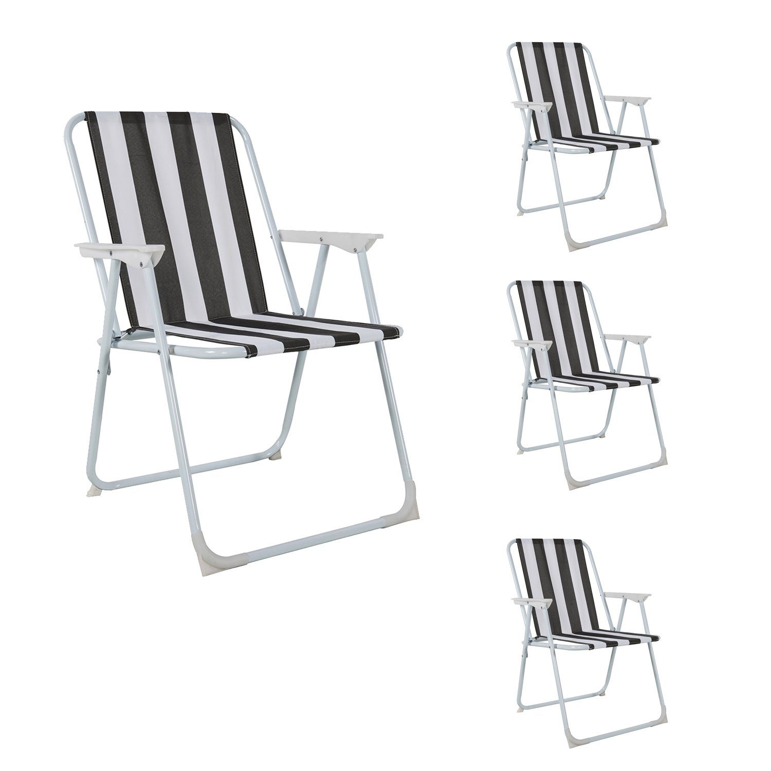 Klappstuhl 4 Stück Campingstuhl Klappstuhl Regiestuhl Gartenstuhl Anthrazit/Weiß