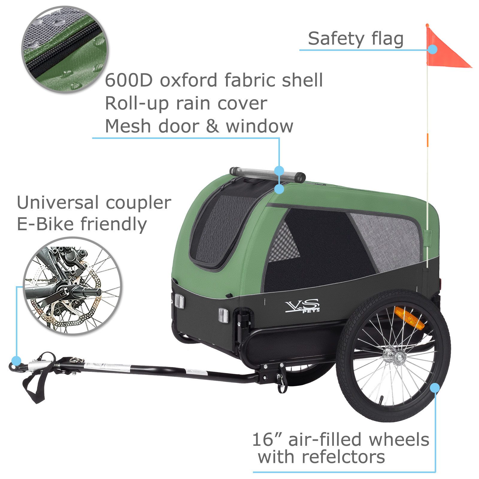 TIGGO Fahrradhundeanhänger Tiggo VS Pets M Hundeanhänger Fahrradanhänger Hundefahrradanhänger