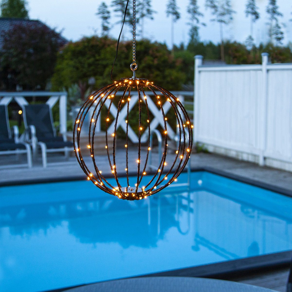 STAR TRADING LED Kugelleuchte LED Drahtkugel Leuchtkugel 30cm faltbar 96LED günstig online kaufen