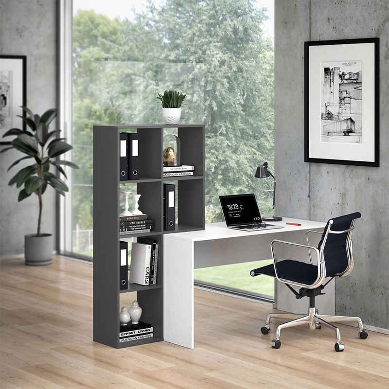 Vicco Schreibtisch Arbeitstisch Computertisch mit Regal Raumteiler MARA