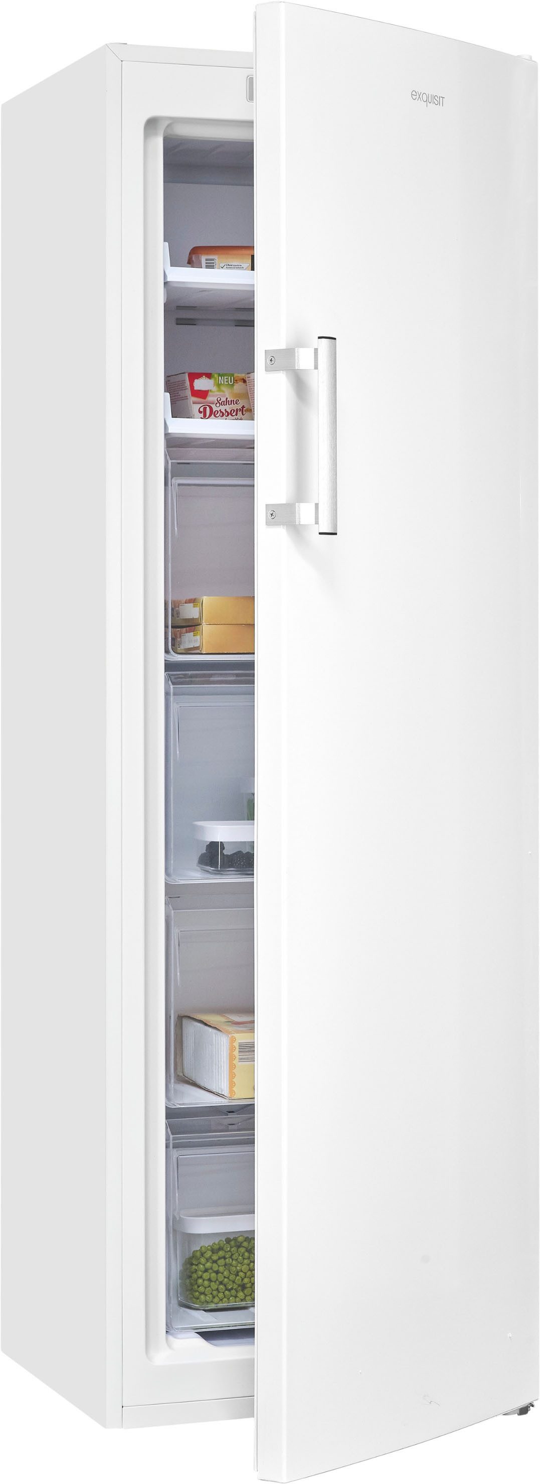 exquisit Gefrierschrank GS271-NF-H-040C, 170 cm hoch, 54,5 cm breit, Viel Platz, starke Gefrierleistung & flexible Anpassung für den Alltag