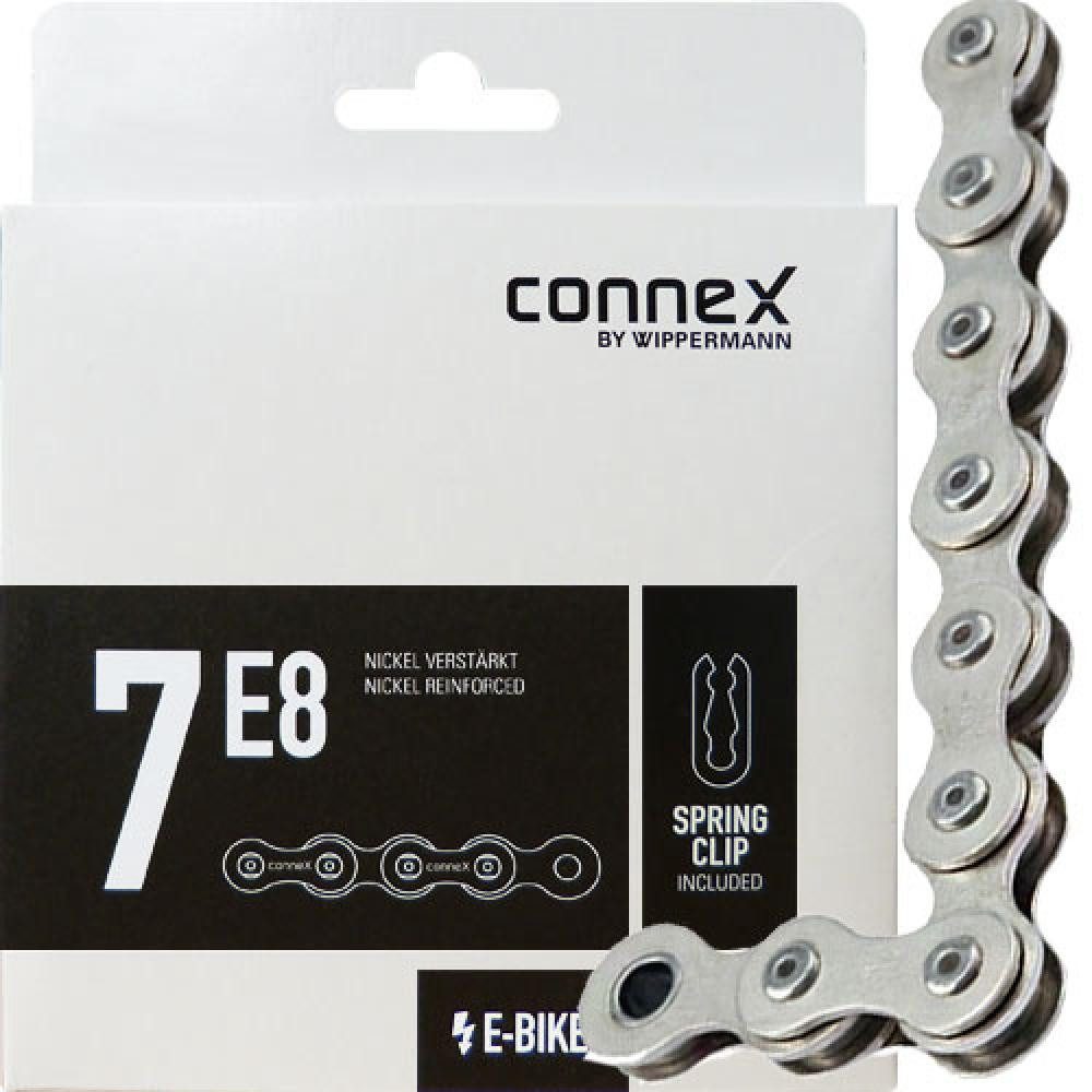 Fahrradkette Connex Kette 7-fach 7E8 Nickel 124 Glieder E-25 - Verstärkte E-Bike Fa