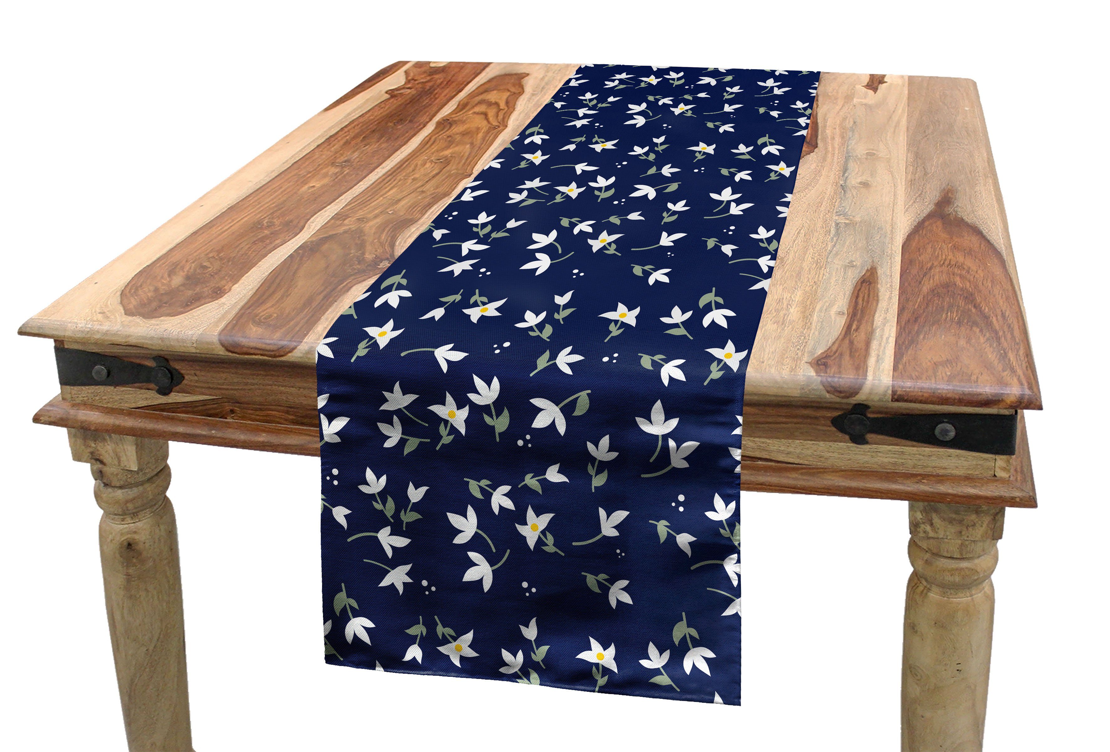 Esszimmer Tischläufer Tischläufer, Blühende Blumen Rechteckiger Blumen-Motive Abakuhaus Dekorativer Küche