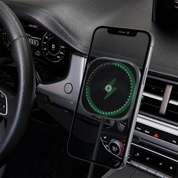 MidGard Handyhalterung Auto Lüftungsgitter mit MacSafe Ladefunktion Wireless Smartphone-Halterung
