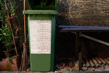 MuchoWow Wandsticker Tiermuster - Rosa - Schlange - Pastell (1 St), Mülleimer-aufkleber, Mülltonne, Sticker, Container, Abfalbehälter