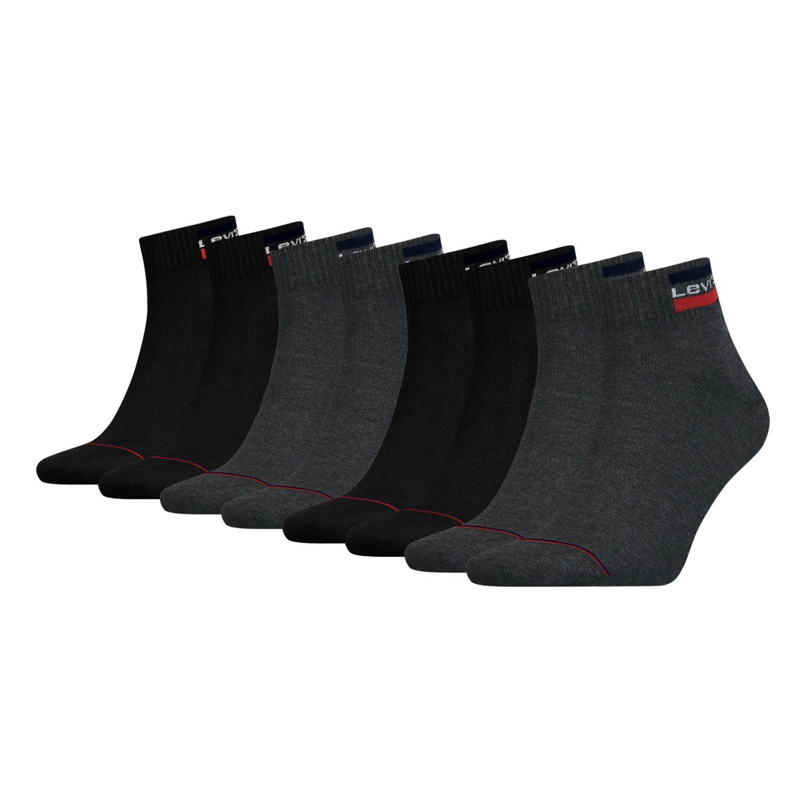 Levi's® Kurzsocken Mid Cut (4-Paar) mit weicher Frottee-Sohle günstig online kaufen