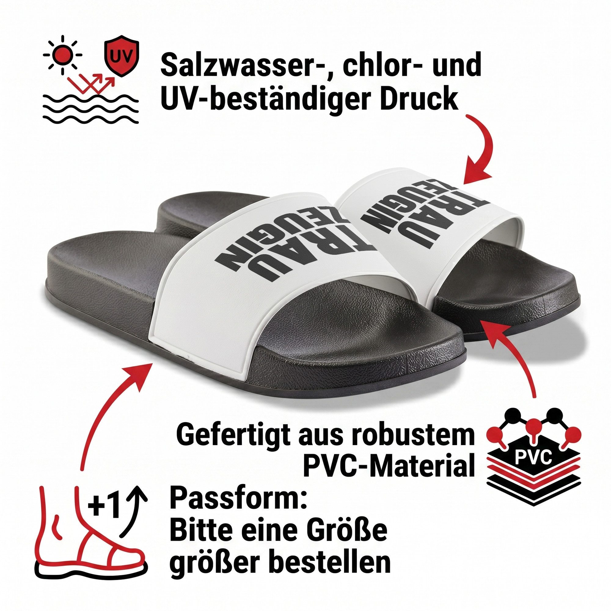 22Feels Geschenk JGA Trauzeugin Badelatschen Frauen Junggesellinnenabschied Badepantolette IN DEUTSCHLAND BEDRUCKT