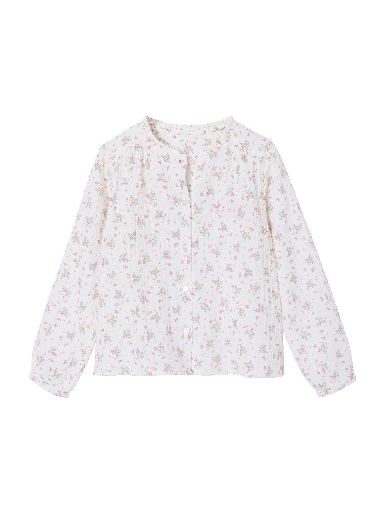 vertbaudet Langarmhemd Mädchen Hemdbluse aus Musselin