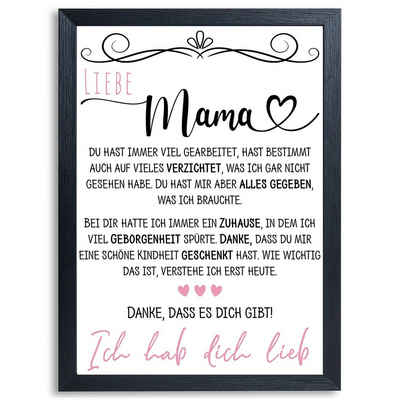 Tigerlino Poster Mama Muttertag Geburtstag Geschenk Mama Spruch Bild Mutter Kunstdruck, DIN A4