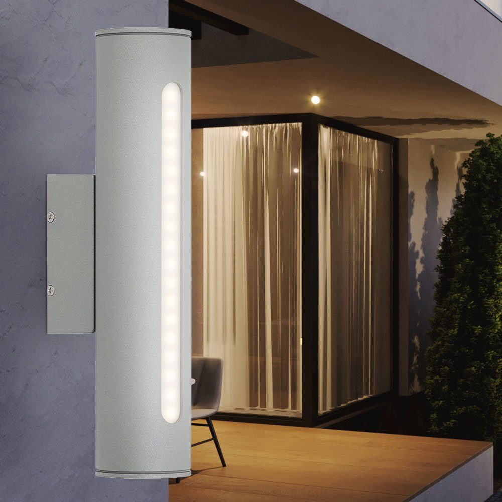 Brilliant Außen-Wandleuchte, LED-Leuchtmittel fest verbaut, Wandleuchte Außenleuchte Wandstrahler, Außen Wandlampe Warmweiß, Metall