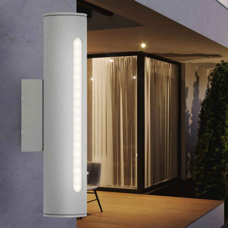 Brilliant Außen-Wandleuchte, LED-Leuchtmittel fest verbaut, Warmweiß, Wandleuchte Außen Wandlampe Außenleuchte Wandstrahler, Metall