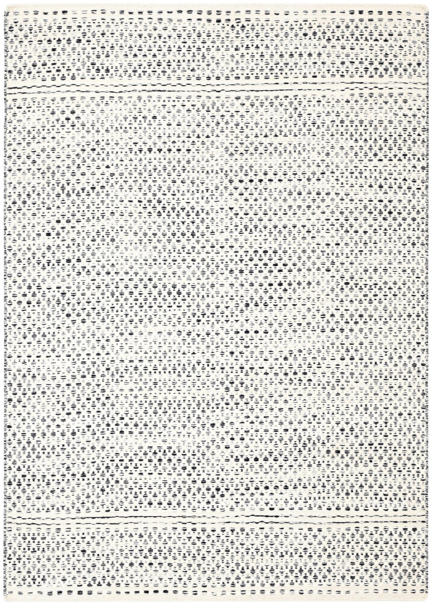 Wohnando Teppich MY-RUG Teppich Nordic Wool,90x60,Natur-Schwarz aus Wolle&Baumwolle, rechteckig, Höhe: 0 mm, handgewebt, Natürliches Material, Boho-Stil, wendbar