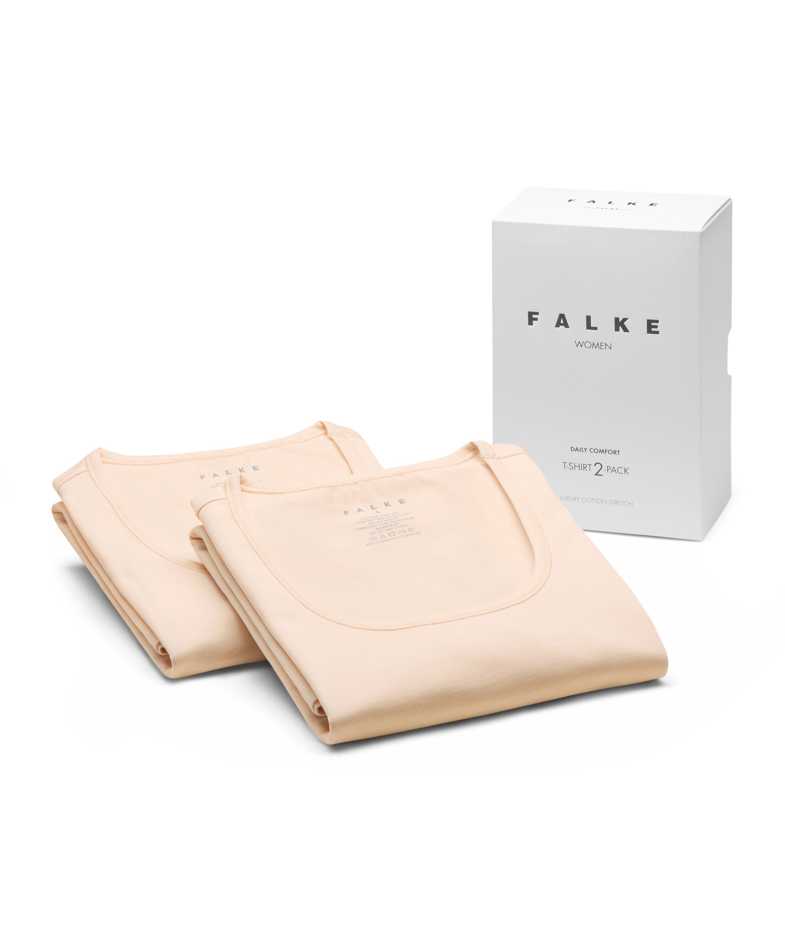 FALKE Unterziehshirt 2-Pack (2-St) Elasthan Baumwolle Softe (4016) mit vale