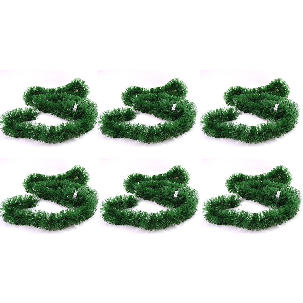 Annastore Girlanden 6 x Weihnachtsgirlande für Innen und Außen Dekogirlande Tannengirlande, In sechs Teilstücken, Ø 8 cm, 180 x 10 cm/pro Stück