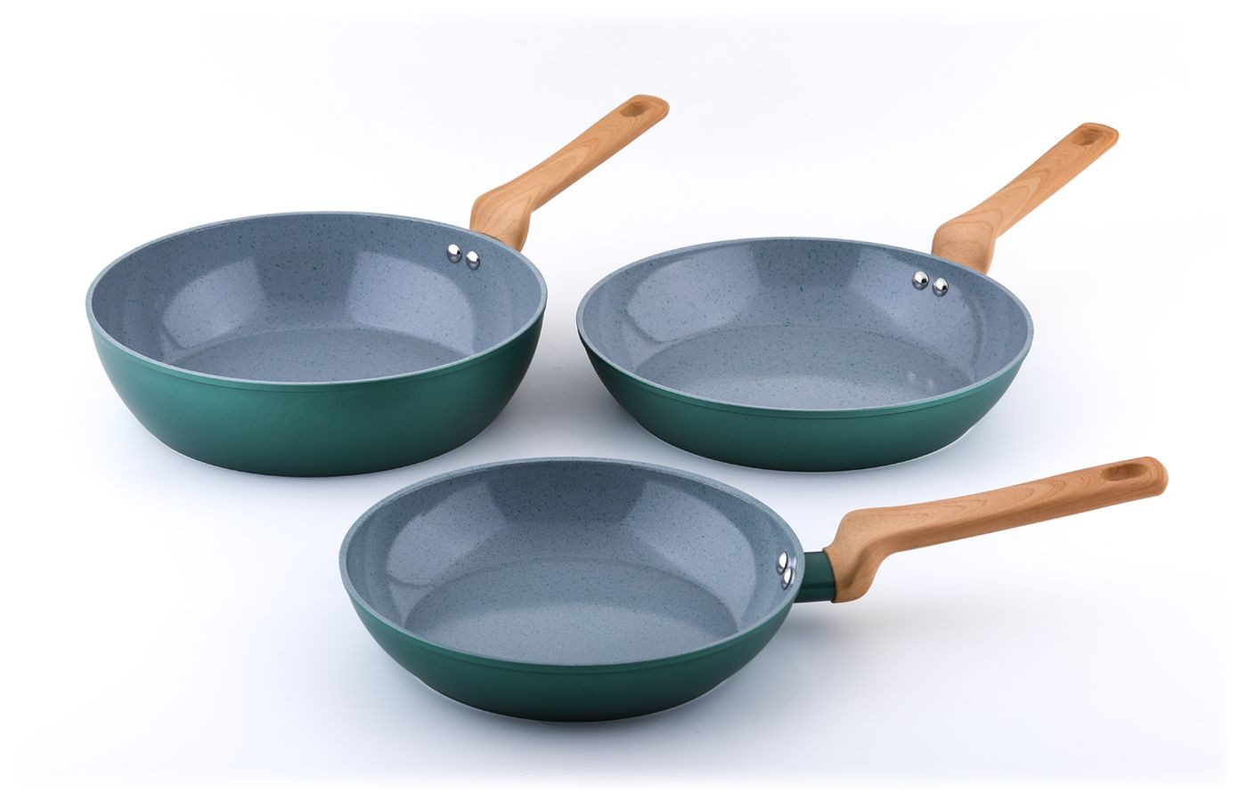 CS Koch-Systeme Bratpfanne PURE, antihaftbeschichtet, grün, Aluminium (1-tlg), antihaftbeschichtet