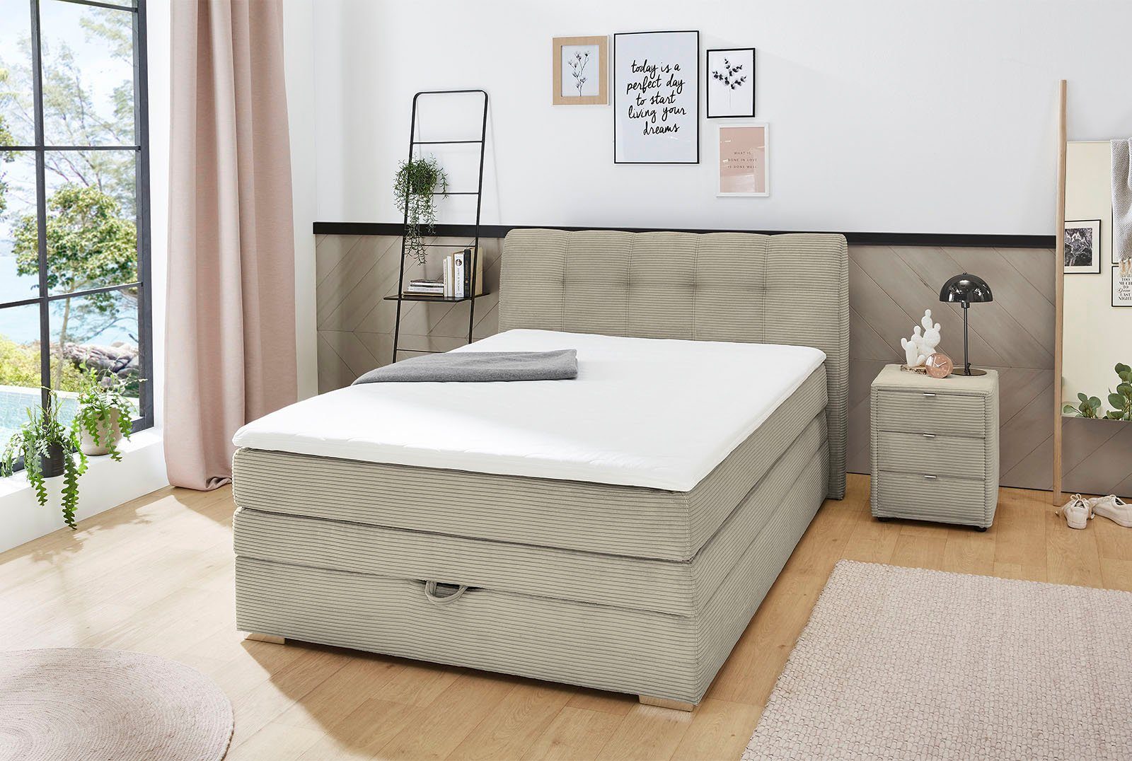 Jockenhöfer Gruppe Boxspringbett Amelie, mit Bettkasten und Topper, erhältlich in 120 & 140cm Breite