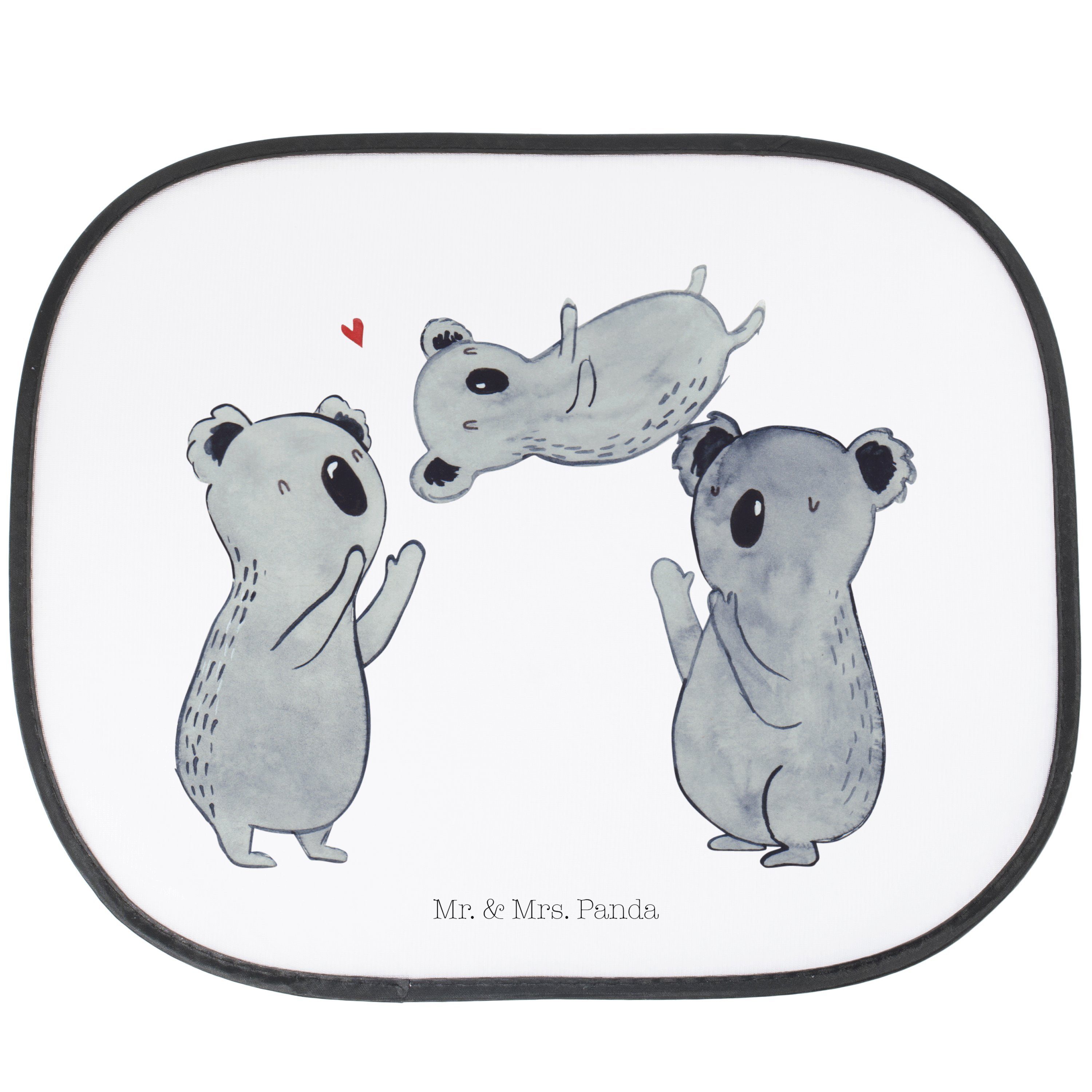 Sonnenschutz Koala Feiern Mr. & Panda, Baby, Mrs. Geschenk, - Sich - Familie, Auto, Sonnenschutz Weiß Seidenmatt
